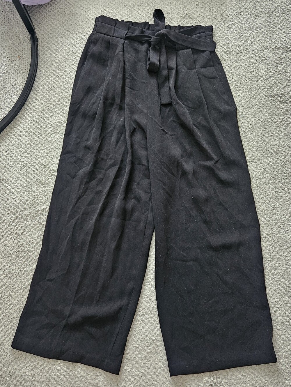 ZARA Black Tie Front Culotte Trousers XS